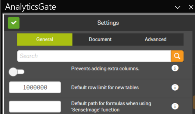 AnalyticsGate - Excel Functions - Qlik Sense Image - Standardpfad