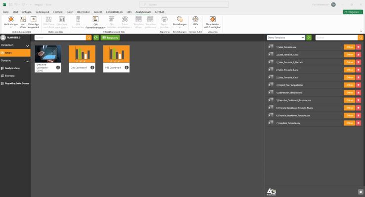 Übersicht des Dashboardes